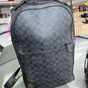 Coach Men's Charcoal Logo Backpack